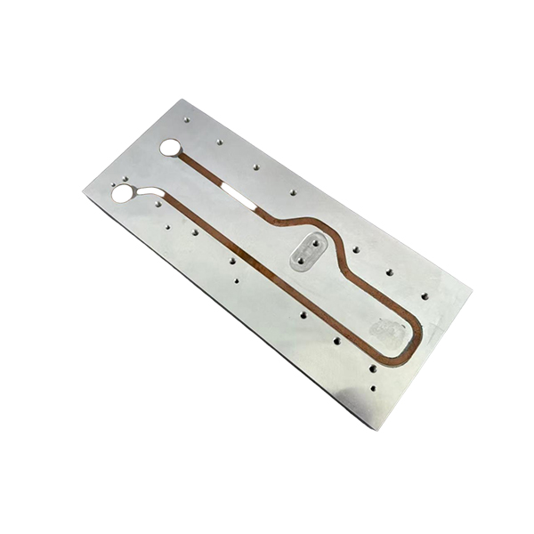 Copper-tube cold plate with mounting holes and routed coolant tubing